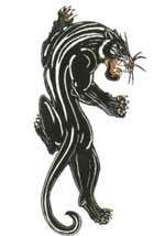 TRIBAL BLACK PANTHER X LARGE SIZE Temporary Tattoo  