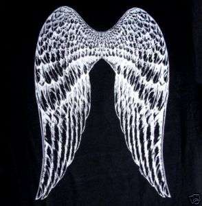 ANGEL FAIRY PIXIE OVERSIZE WINGS IN SILVER T SHIRT WS70  
