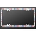 Luv Your Ride Chrome Metal Car License Plate Frame with Double Row Red 