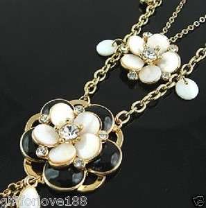   New Womens Beautiful 2 rows shell Flowers Necklaces Fashion Jewelry