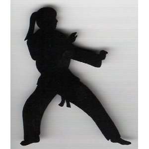  Black Silhouette Martial Arts Girl Laser Cut Arts, Crafts 