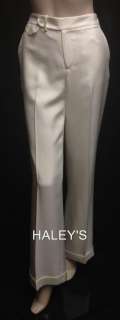 New Lauren Ralph Lauren Size 4 Ivory Silk Dress Pants Slacks Tab 