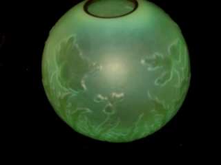 an old oil lamp ball shade. Is beautiful green glass, may be vaseline 