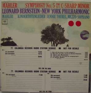 BERNSTEIN mahler symphony no 5 M  WLP 2 LP M2L 298  