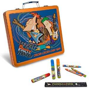  Phineas and Ferb Tin Art Kit Set Case Toys & Games