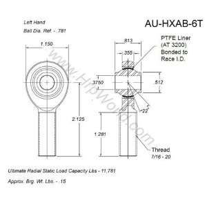  Aurora Bearing Company HXAB 6T; .375 Bore   7/16 20 