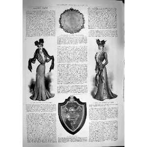  1900 LADIES FASHION CLOTH GOWN YEOMANRY SHIELD