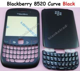 Black Housing Cover Case Faceplate For Blackberry 8520 Curve 4pc parts 