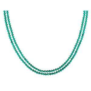   Elements Blue Zircon Colored 4mm Beaded Double Strand Necklace
