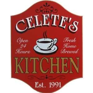  Personalized Cafe Kitchen Wood Sign 
