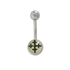 Crusader Symbol Belly Button Ring Surgical Steel   PFSF80