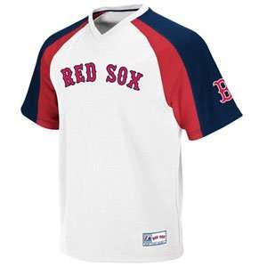 Boston Red Sox V Neck Crusader Jersey (White)   Small  