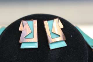 vintage sterling silver native signed mexican turquoise jewelry lot c5