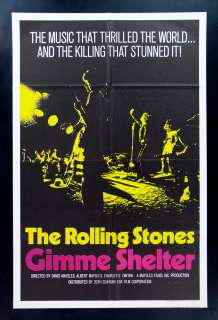 ROLLING STONES * ORIG 1SH MOVIE POSTER GIMME SHELTER  