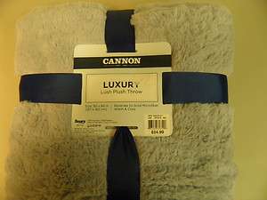 Cannon Luxury Pure Luxe Throw Grey Lusch Plush Reversible 50x60 