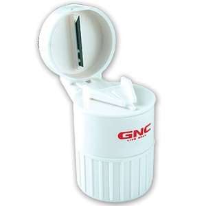 GNC 3 in 1 Pill Box, Storage Splitter Crusher, White 
