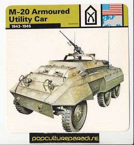 M20 ARMOURED UTILITY CAR American Vehicle WW2 WAR CARD  
