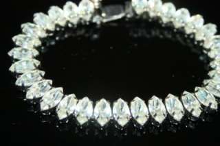 Vintage Gorgeous Signed Weiss Brilliant Prong Set Marquise Stones 
