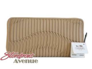 NWT Coach 46481 Madison Cappuccino Gathered Leather Accordion Wallet $ 