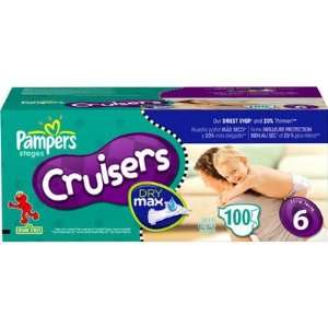  Pampers Cruisers Dry Max Diapers Size 6, for 35+ Lbs 100 