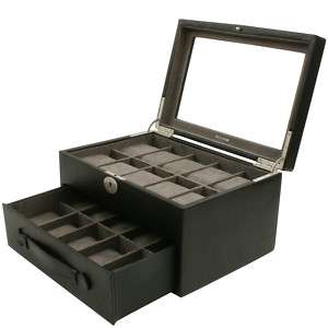Watch Box Storage Case Leather For 20 Watches TS4577BLK  