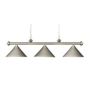   Light, 15 Inch, Satin Nickel with Metal Shades