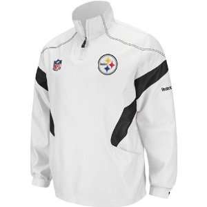   Steelers Reebok 2011 Sideline White 1/4 Zip Hot Jacket Sports