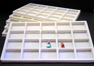 White 20 Space Jewelry Display Tray Liners Inserts  