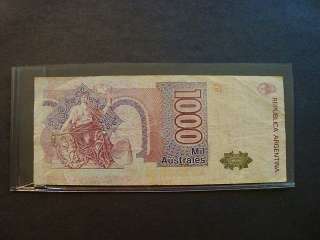 ARGENTINA 1000 MIL AUSTRALES NOTE/PAPER MONEY  