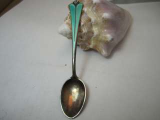 Antique Sterling Silver Enamel Spoon by David Andersen  
