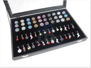  Top Lid Rings Cufflinks Pendant Charms Jewelry Display Box  