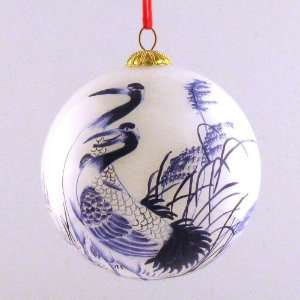  Ornament, Blue and White Cranes   CO104