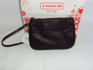 COACH F45651 Leather Small Wristlet Black Wallet purse NWT  
