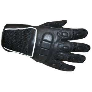    Womens Black Mesh Leather Motorcycle PU Gloves M Automotive