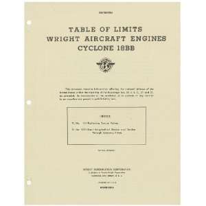   Cyclone 18 BB Aircraft Engine Limits Manual Wright R 3350 Cyclone 18