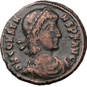   Roman Coin of Constans w/ PHOENIX on Globe & Angel 