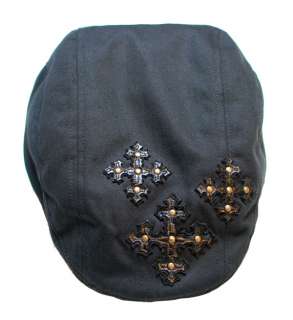 REMETEE AFFLICTION DRIVER HAT BACK LEATHER CROSS L  XL  