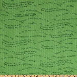  44 Wide The Emerald City Slogans Light Green Fabric By 