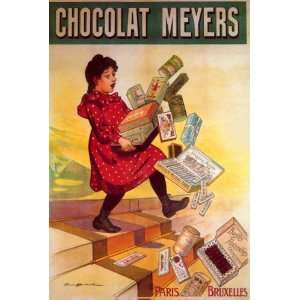  CHOCOLATE CHOCOLAT MEYERS FRENCH SMALL VINTAGE POSTER 