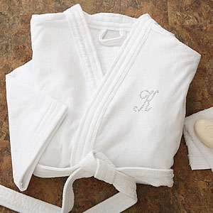    Personalized Spa Bath Robes for Men and Women   White Velour