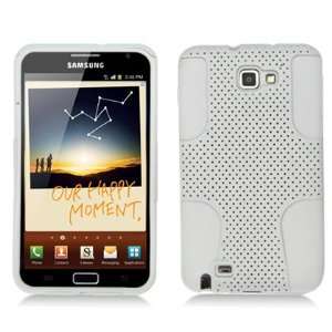  Mobogadget (TM) White Perforated Hybrid Armor Shell Cover 
