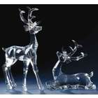 Roman Set of 2 Icy Crystal Standing and Seated Noble Reindeer 