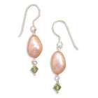 EE Sterling Teardrop Pearl Quartz French Wire Earrings