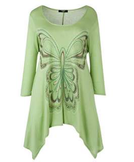 Green (Green) Koko Green Asymmetric Butterfly Tunic  251005630  New 