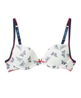 Cream (Cream) Underwired Butterfly Print Bra  211300213  New Look