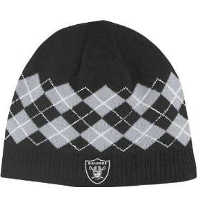  Oakland Raiders Argyle Cuffless Knit Hat Sports 