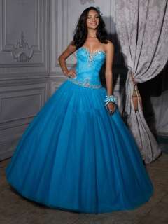 Blue Ball Gown Wedding Bridesmaid Quinceanera Dresses Party Prom 