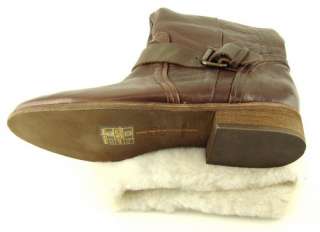   DEREK Brown SheepSkin Cuff Womens Shoes High Winter Boots 6.5  