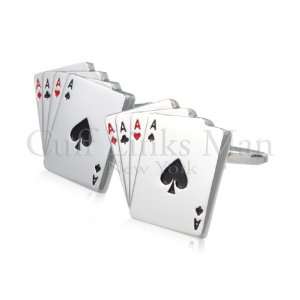  Four Ace Playing Cards Cuff Links CL 0012 Jewelry