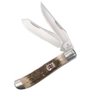 Kissing Crane Knives 5218 Mini Trapper Pocket Knife with Genuine Stag 